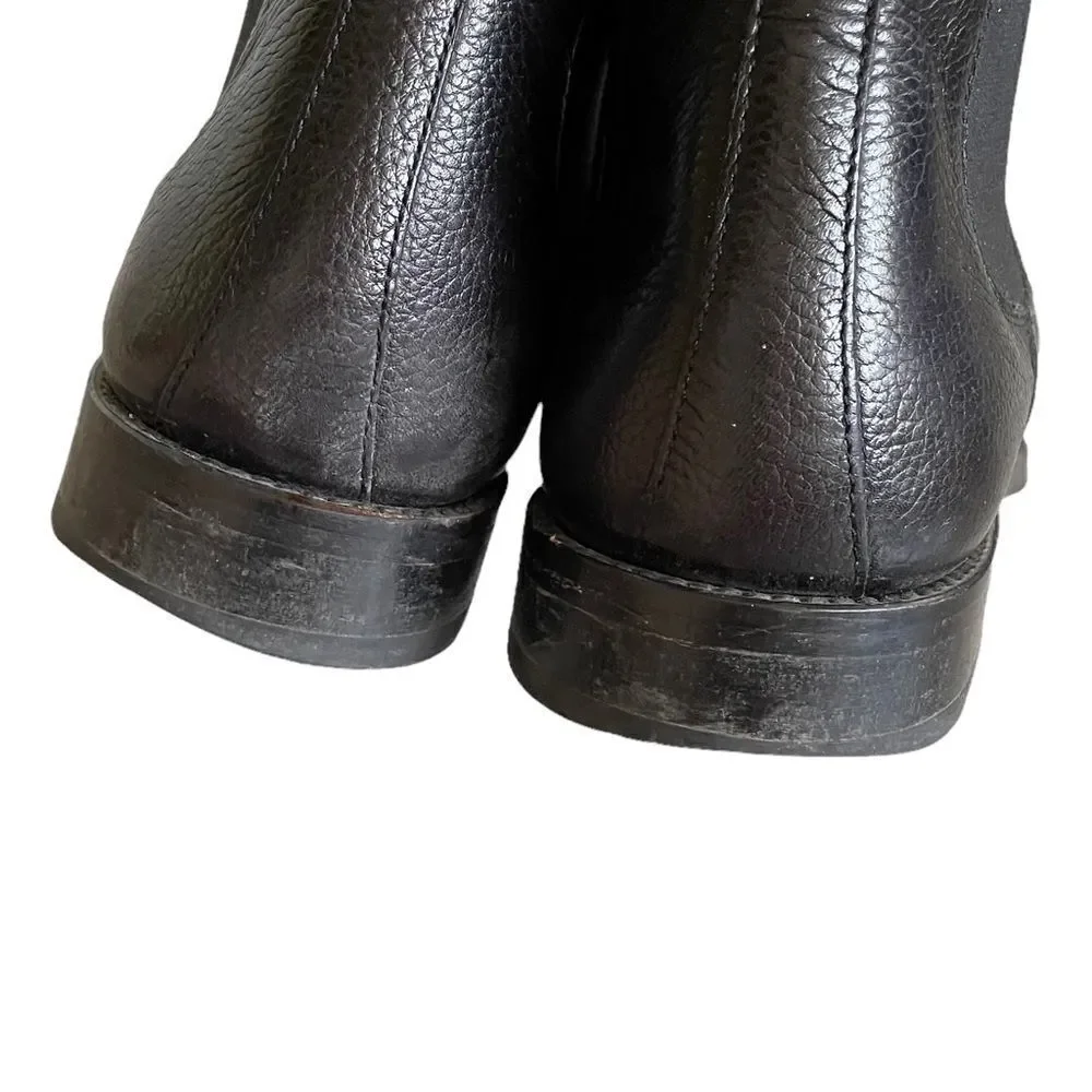 TAFT Men’s Black Leather Chelsea Pull-On Ankle Boots Handcrafted In Spain 40